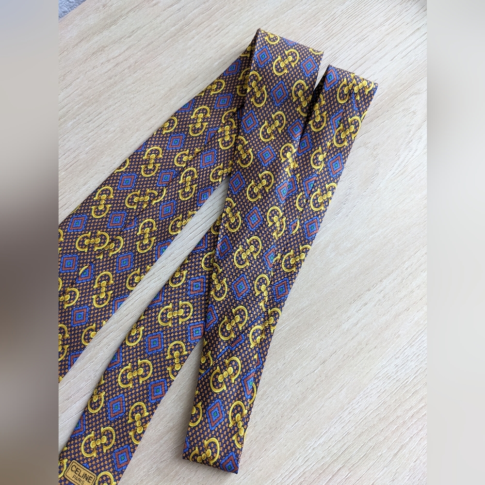 Celine Printed Mens Tie - Picture 7 of 9